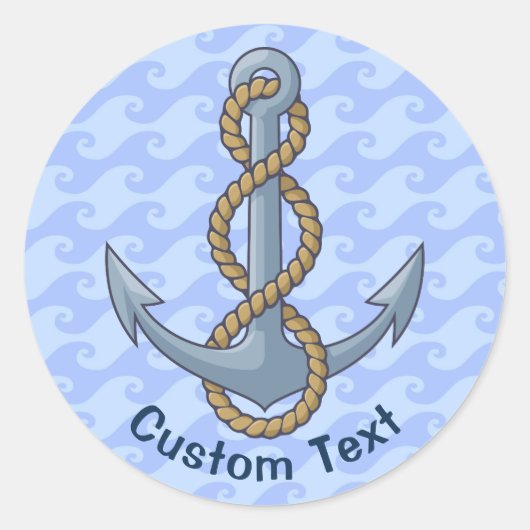 Anchor met Rope Ronde Sticker (Voorkant)