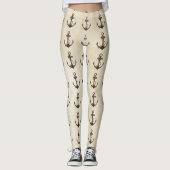 ANCHOR met Rope - schilderij van waterverf Leggings (Voorkant)