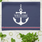 Anchor Monogram Gepersonaliseerd Theedoek (Gevouwen)