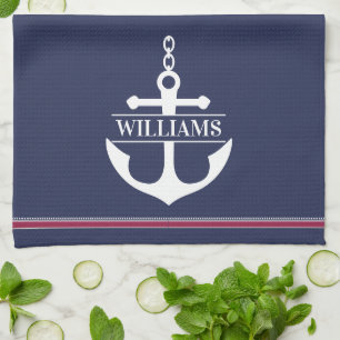 Anchor Monogram Gepersonaliseerd Theedoek