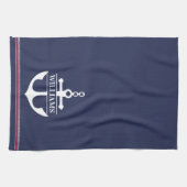 Anchor Monogram Gepersonaliseerd Theedoek (Horizontaal)
