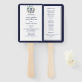 Anchor Monogram Greenery Wreath Navy Wedding Handwaaier (Voorkant en achterkant)