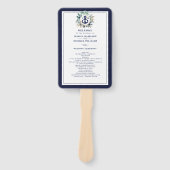 Anchor Monogram Greenery Wreath Navy Wedding Handwaaier (Voorkant)
