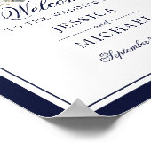 Anchor Monogram Greenery Wreath Wedding Welkom Poster (Hoek)