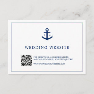 Anchor Monogram QR Code Nautical Website Weddensch Informatiekaartje