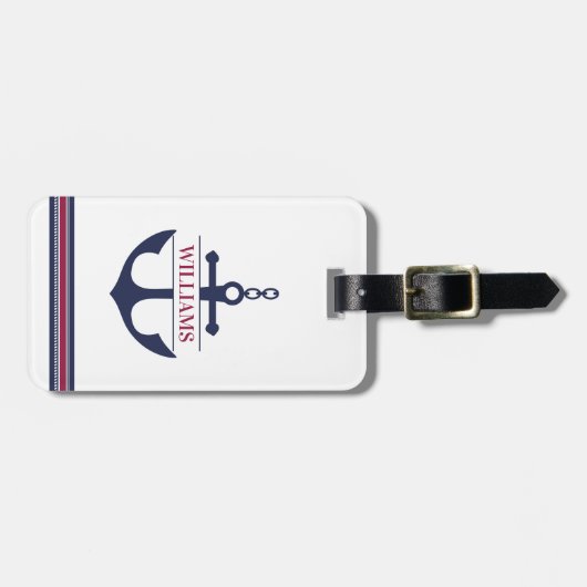 Anchor Monogrammed Bagagelabel (Voorkant horizontaal)