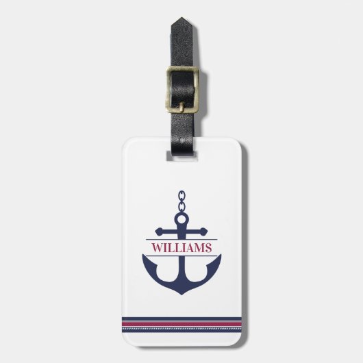 Anchor Monogrammed Bagagelabel (Voorkant verticaal)