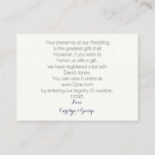 Anchor Monogrammen, Nautical Wedding Gift register Informatiekaartje (Achterkant)