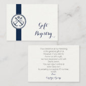 Anchor Monogrammen, Nautical Wedding Gift register Informatiekaartje (Voorkant / Achterkant)