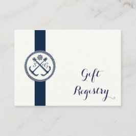 Anchor Monogrammen, Nautical Wedding Gift register Informatiekaartje
