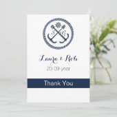 Anchor Monogrammen, Nautical Wedding Kaart (Staand voorkant)