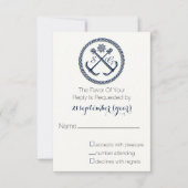 Anchor Monogrammen, Nautical Wedding rsvp 3,5 x 5 Kaartje (Voorkant)