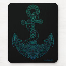 Anchor Nautical Art Zee Blue Ombre Black