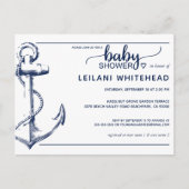 Anchor Nautical Baby shower nodigt wit Briefkaart  (Voorkant)