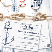 Anchor Nautical Baby shower nodigt wit Briefkaart 