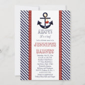 Anchor Nautical Baby Shower-uitnodigingen Kaart (Voorkant)