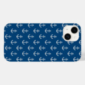 Anchor Nautical Blue Case-Mate iPhone Case (Achterkant (horizontaal))