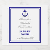 Anchor nautical bruiloft sparkling wijnetiket (Enkel label)