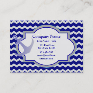 Anchor Nautical Chevron Visitekaartje