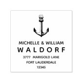 Anchor Nautical Coastal bruiloft Return-adres Zelfinktende Stempel (Design)