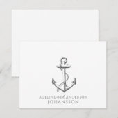 Anchor Nautical Couple Names Notitiekaartje (Voorkant / Achterkant)