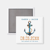 Anchor Nautical Cruise Ship Wedding Favor Magnets Magneet (Voorkant / Achterkant)