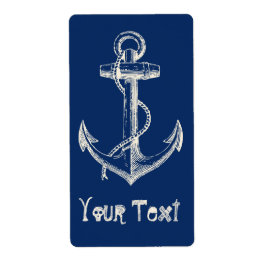 Anchor Nautical Etiket Cadeau Blue White