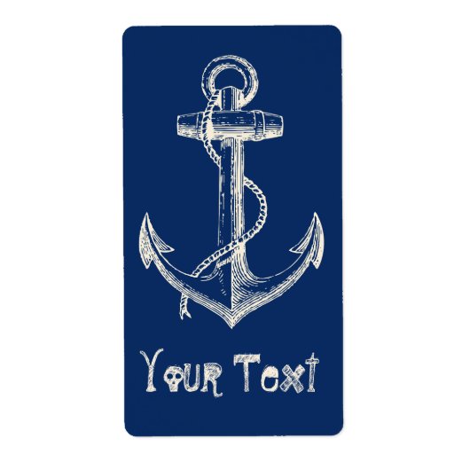 Anchor Nautical Etiket Cadeau Blue White (Voorkant)