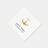 Anchor Nautical Faux Gold Foil | Ocean Wedding Servet (Hoek)
