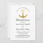 Anchor Nautical Faux Gold Foil | repetitief diner Kaart (Voorkant)