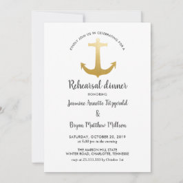 Anchor Nautical Faux Gold Foil | repetitief diner Kaart