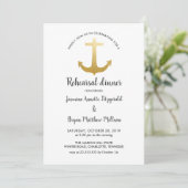 Anchor Nautical Faux Gold Foil | repetitief diner Kaart (Staand voorkant)