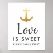 Anchor Nautical Faux Gold Foil | Weddenschap Poster (Voorkant)