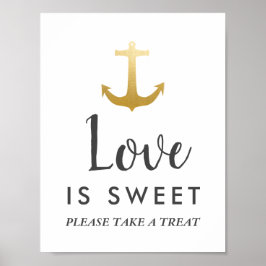 Anchor Nautical Faux Gold Foil | Weddenschap Poster