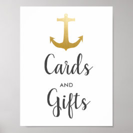 Anchor Nautical Faux Gold Foil | Weddenschap Poster