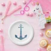 Anchor Nautical Happy Birthday Party Borden Papieren Bordje (Feest)