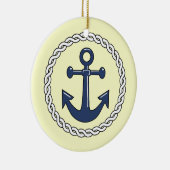 Anchor Nautical Kerstsierente Keramisch Ornament (Rechts)