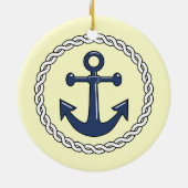Anchor Nautical Kerstsierente Keramisch Ornament (Achterkant)