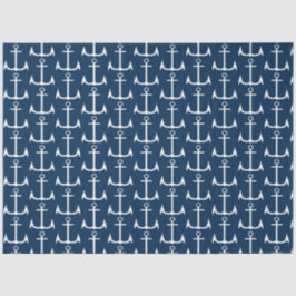 Anchor Nautical Navy Blue-ontkoppelingspagina Tissuepapier