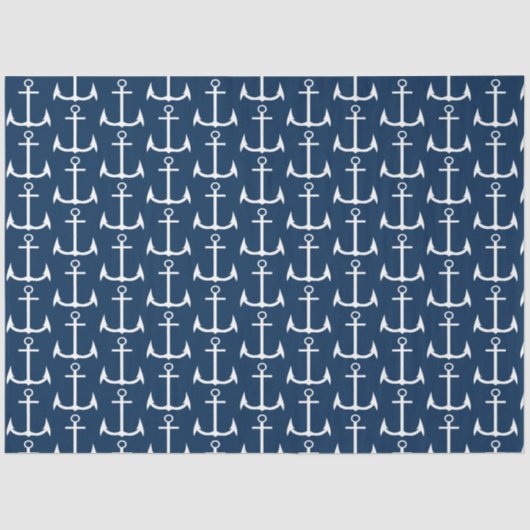 Anchor Nautical Navy Blue-ontkoppelingspagina Tissuepapier (Voorkant)