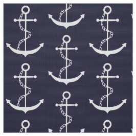 Anchor Nautical Navy Blue Stof