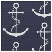 Anchor Nautical Navy Blue Stof (Close Up)