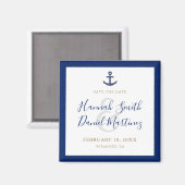 Anchor Nautical Navy Boat Wedding Save the Date Magneet (Voorkant / Achterkant)