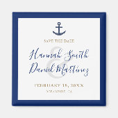 Anchor Nautical Navy Boat Wedding Save the Date Magneet (Voorkant)
