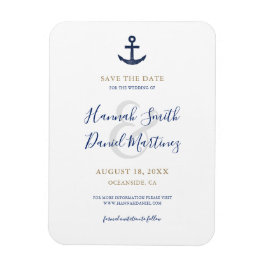 Anchor Nautical Navy Boat Wedding Save the Date Magneet