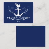 Anchor Nautical Pattern Hartelijk dank Notitiekaartje (Voorkant / Achterkant)