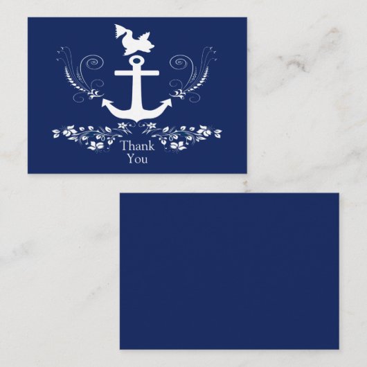 Anchor Nautical Pattern Hartelijk dank Notitiekaartje (Voorkant / Achterkant)