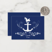 Anchor Nautical Pattern Hartelijk dank Notitiekaartje (Voorkant / Achterkant in situ)