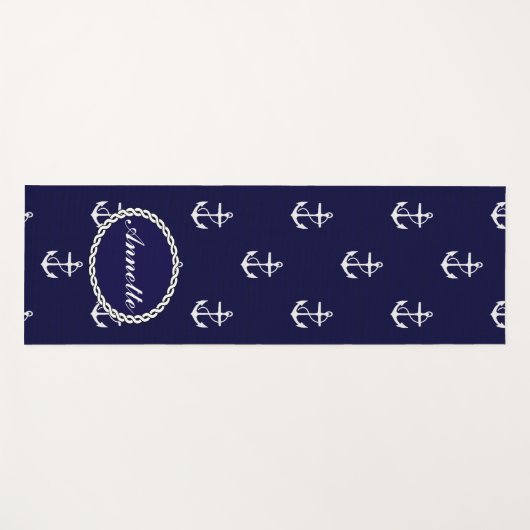 Anchor Nautical Personalized Yogamat (Voorkant (horizontaal))