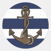 Anchor Nautical Ronde Sticker (Voorkant)